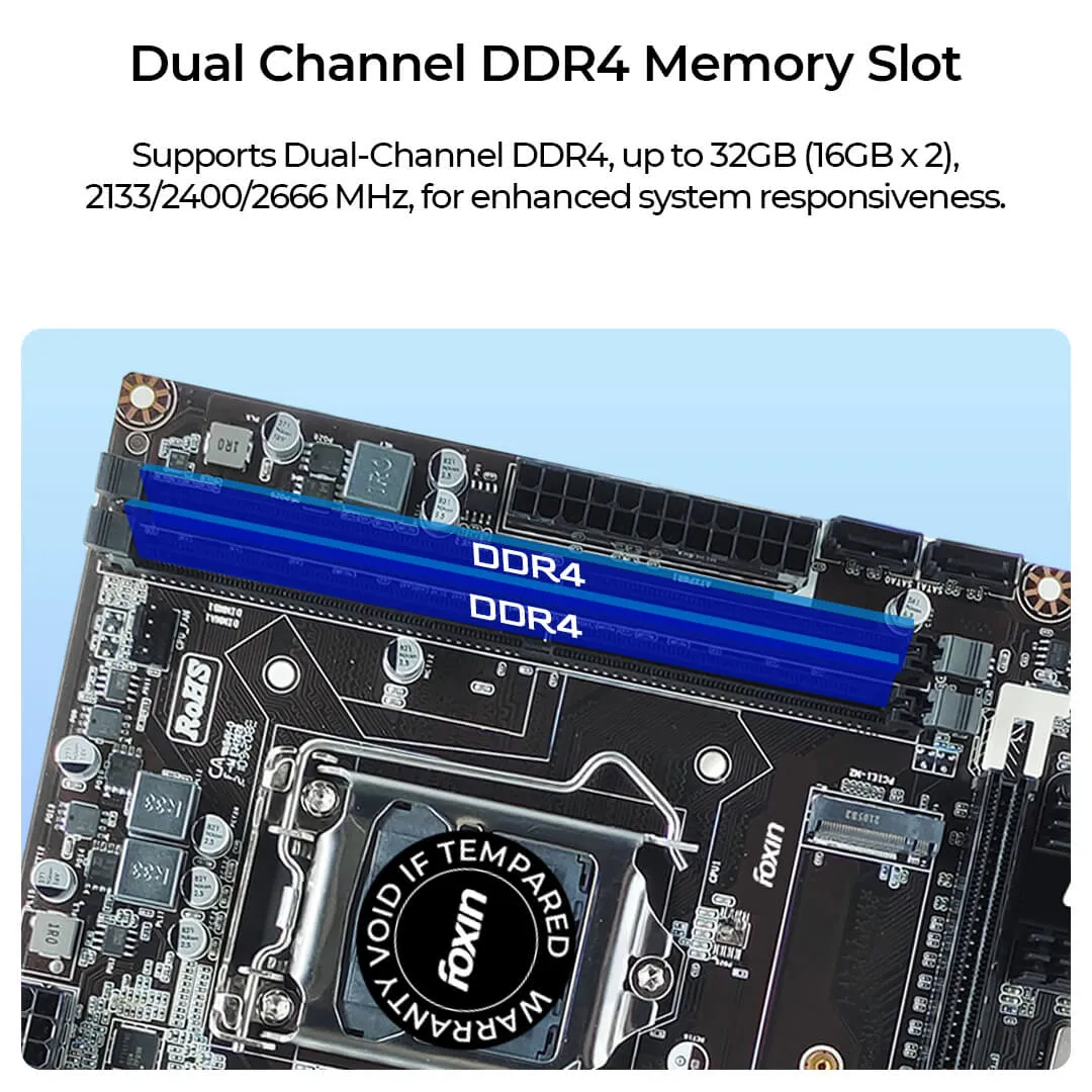 Foxin H310 DDR4 Motherboard For Intel 8th | 9th Generation with NVME view 3